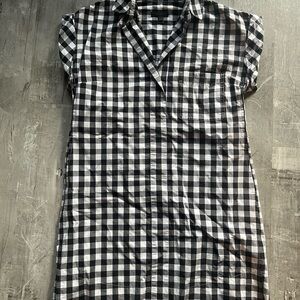 J. Crew black  and White check  Shirt Dress Sz small